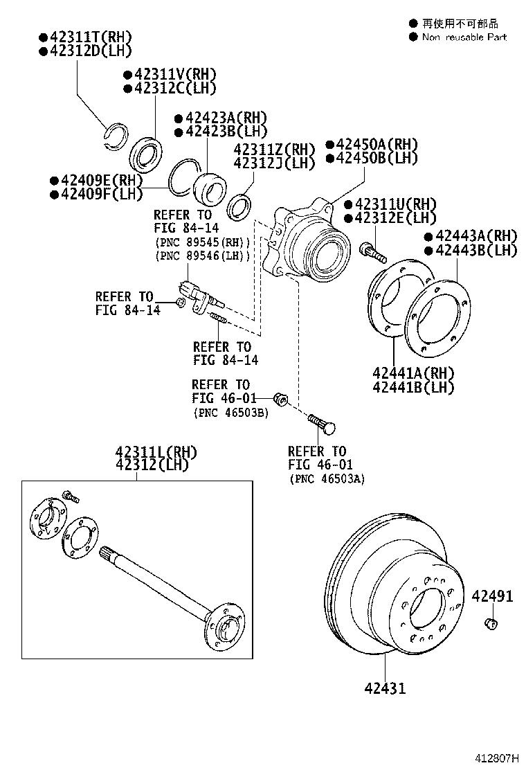 Toyota Land Cruiser Drive Axle Shaft Left Right Rear REAR AXLE