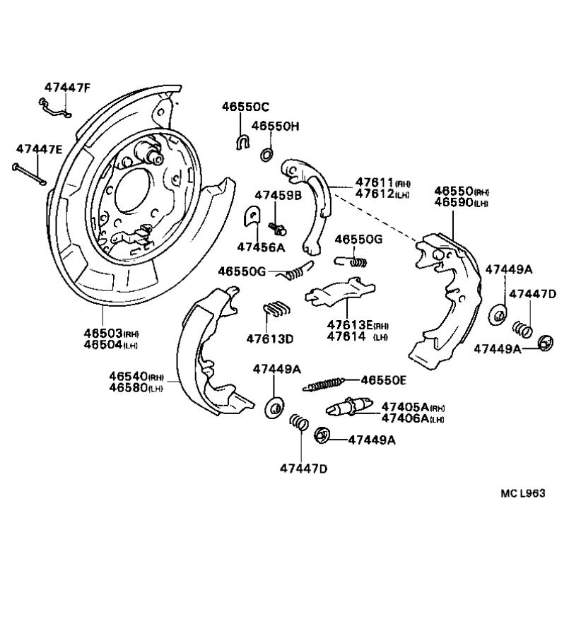 Toyota Camry Spring Compression For Parking Brake Pawl Rod Atm Mtm