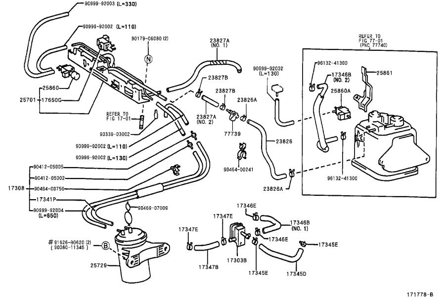 Toyota Sienna Valve, evap service port. Purge, bevap - 7773906010