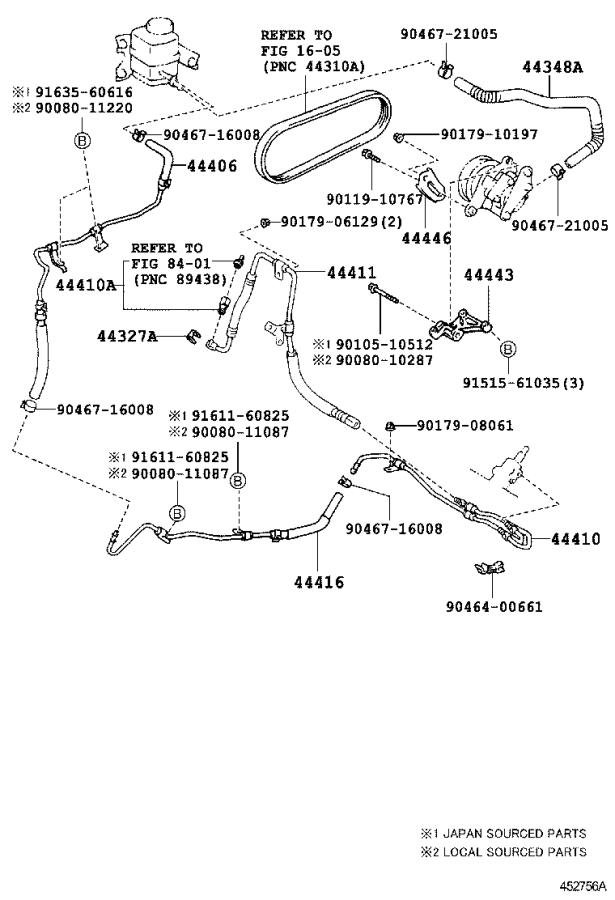 2004 Toyota Camry Power Steering Hose Diagram