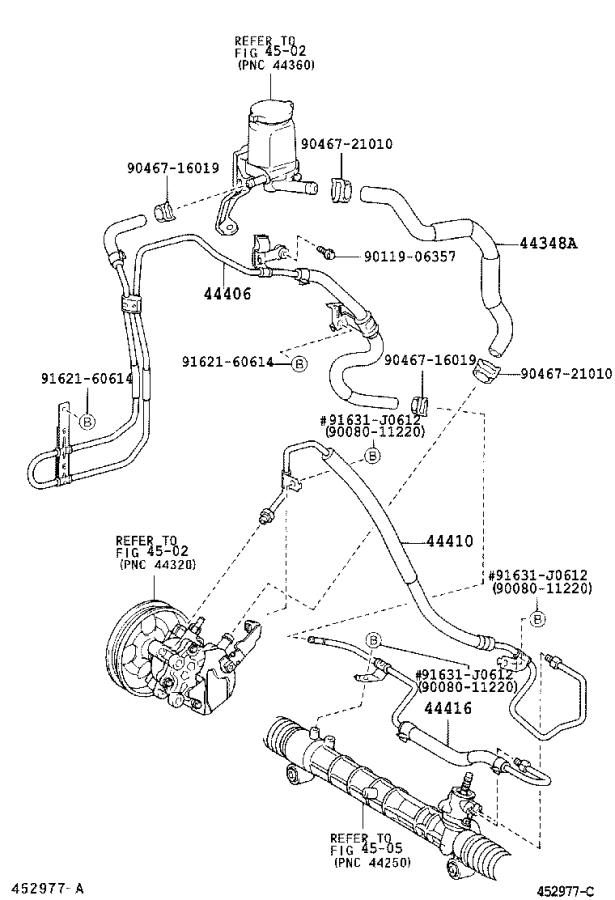 Toyota Corolla Power Steering Return Hose. Line, Suspension, Brakes ...