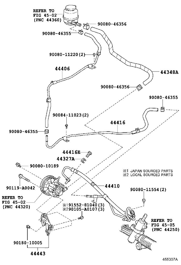 Toyota Camry Power Steering Return Hose. Line, Suspension, Brakes ...