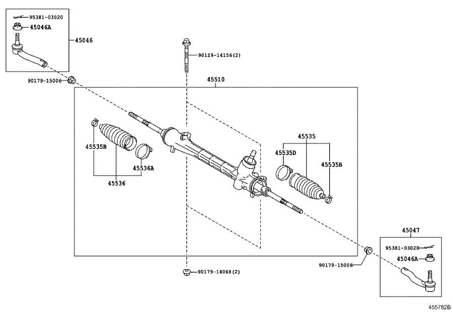 Toyota Prius V Rack And Pinion Bellows. STEERING RACK, NO. 1; STEERING ...