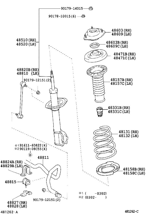 Toyota Highlander Suspension Strut Mount (Left, Right, Front ...