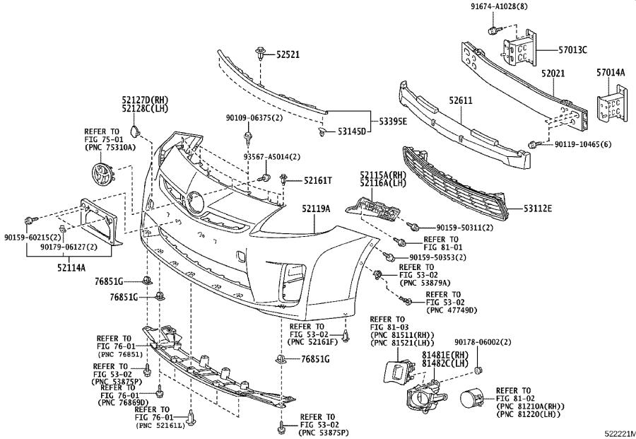 Toyota Prius Support, front bumper side, right. Body, headlamp ...