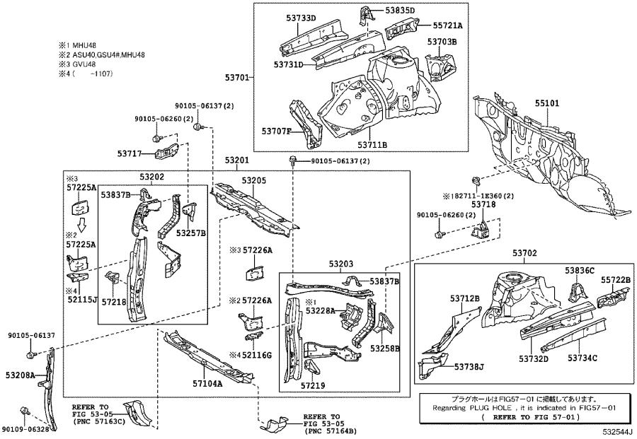 Toyota Highlander Radiator Support Access Cover. Body, Interior ...