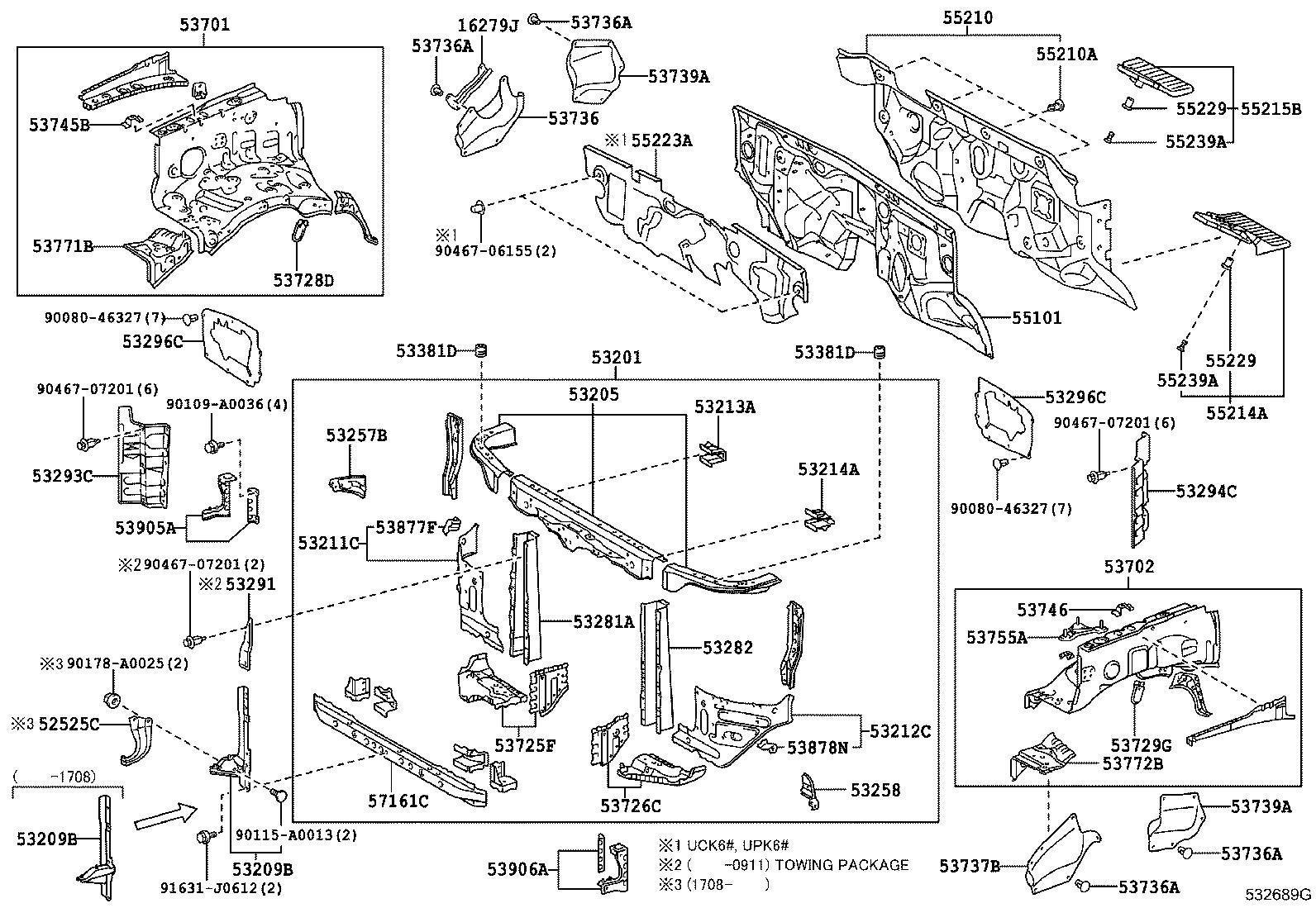 Toyota Sequoia Bracket. Fender apron, left; fender apron, right ...