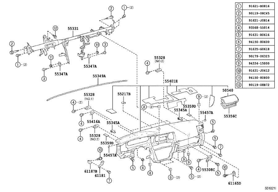 Toyota 4Runner Dashboard Panel. FAWN - 5540135080B1 | Toyota South