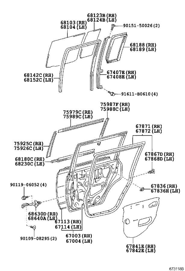 Scion Xb Stripe, Rear Door, Outside Left. Body, Interior - 7598852010 