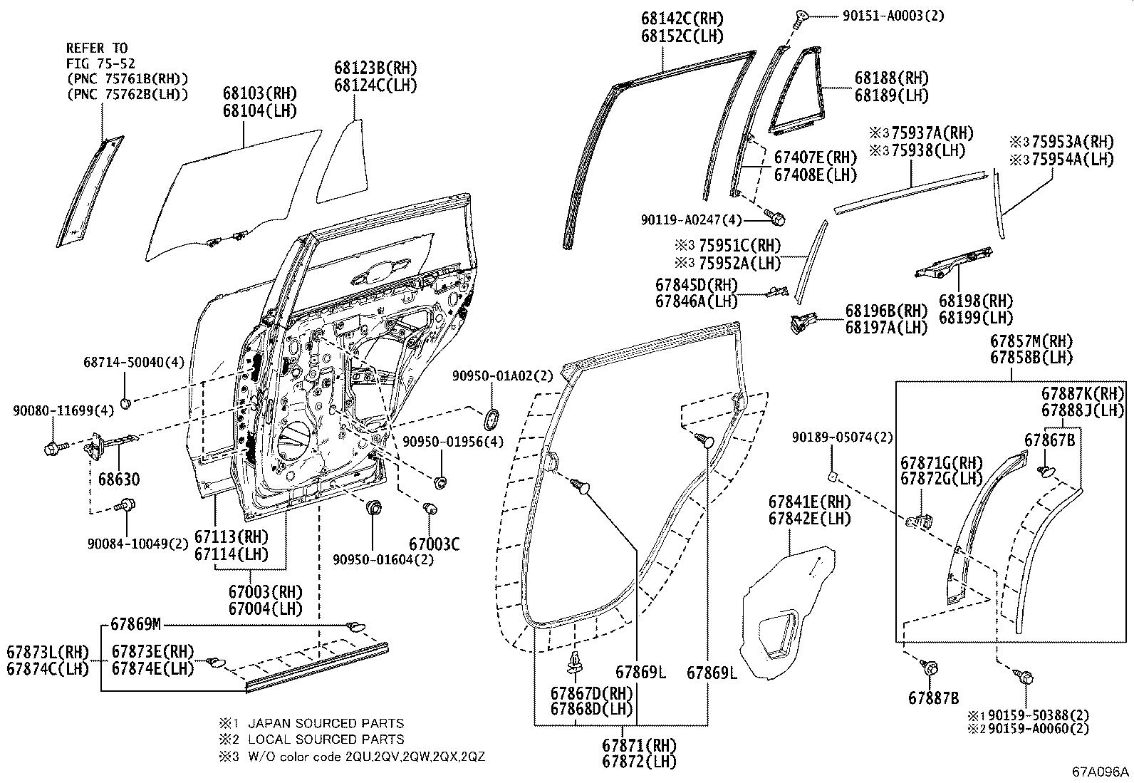 Toyota RAV4 Door Outer Panel Seal (Right, Rear). GEN, EUR, TRIM - 678730R030 | Toyota South ...