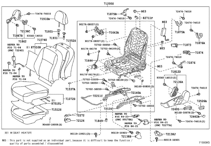 Toyota Corolla Seat Back Recliner Adjustment Mechanism Cover (Right ...