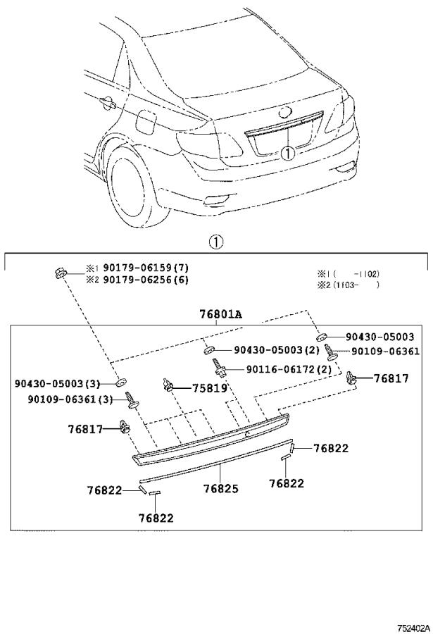 Toyota Corolla Door Parts Diagram