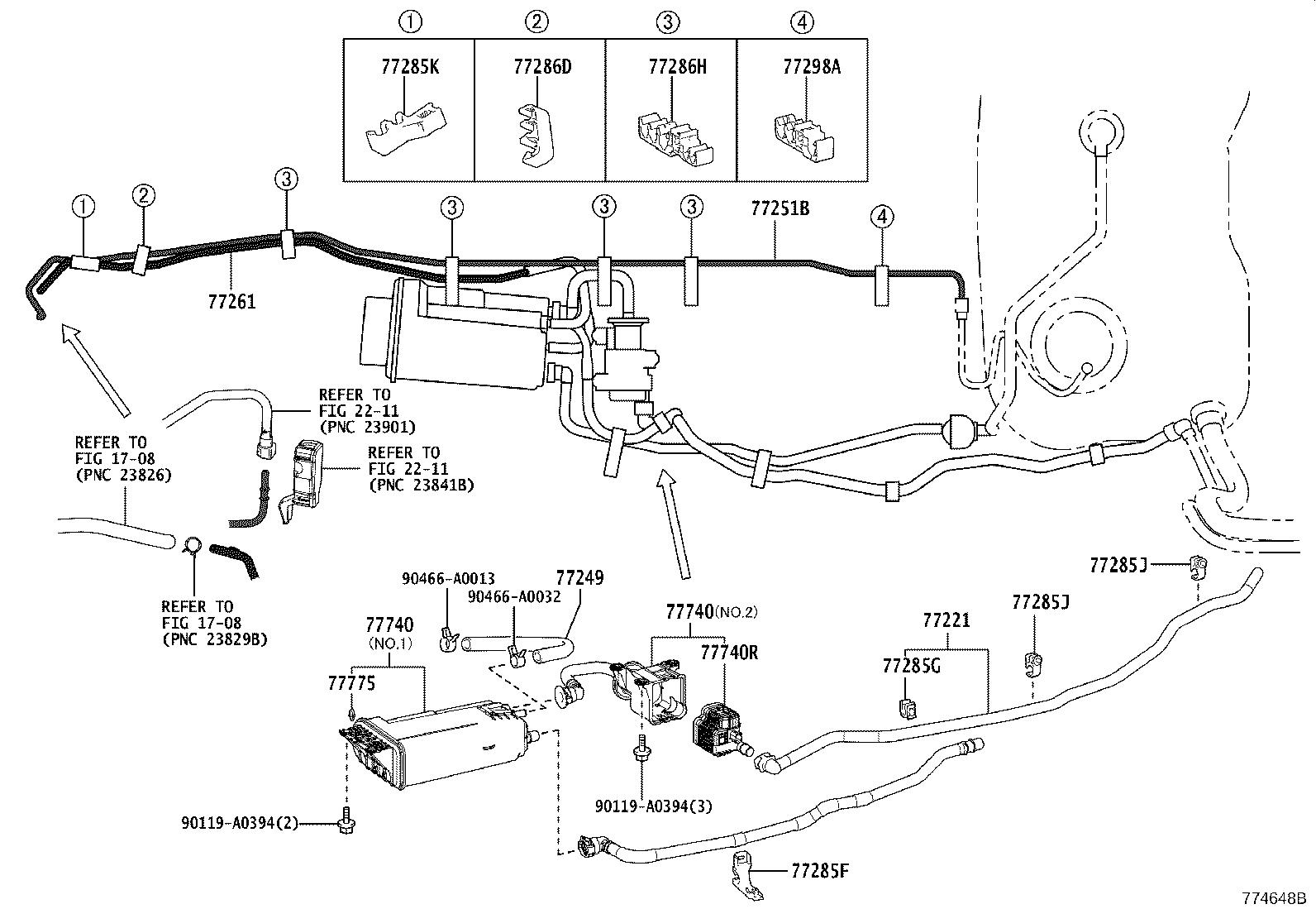 Toyota RAV4 Evaporative Emissions System Leak Detection Pump Bracket ...