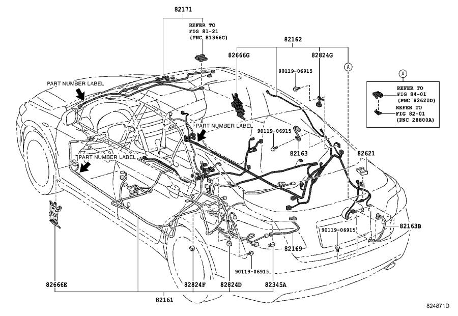 Toyota Camry Wire, instrument panel, no. 2 - 8214233420 | Toyota South