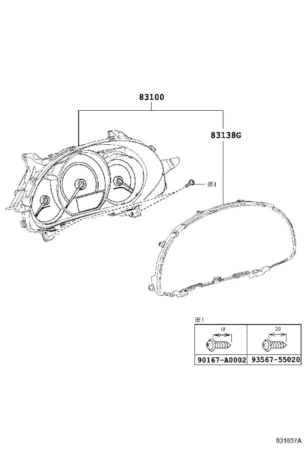 Toyota Corolla Instrument Panel Lens. STD, Electrical, ECOSW