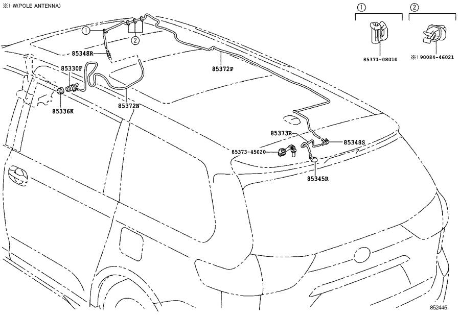 Toyota Sienna Joint. Rear washer hose, no. 1; windshield washer hose