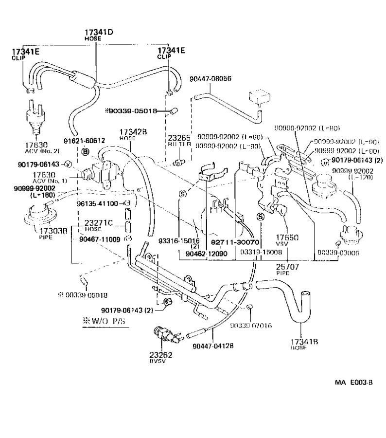 Toyota Corolla Evaporative Emissions System Lines (Front) - 9099992004