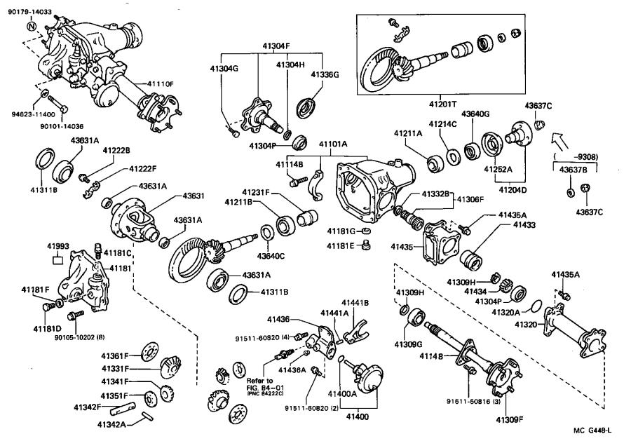 Toyota 4runner Car Parts Front Axle Diagram