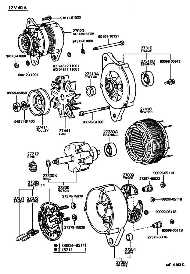 Toyota Land Cruiser Stator assembly, alternator - 2741041080 | Toyota